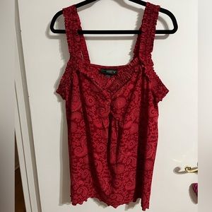 18/20 Venezia Lane Bryant red tank top paisley pattern